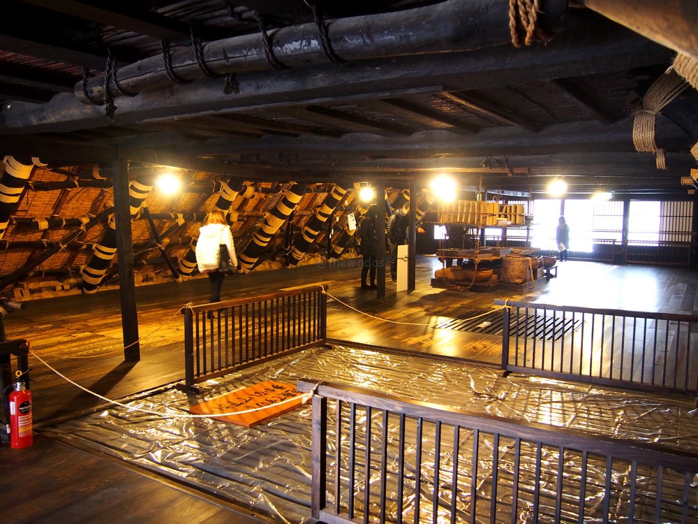 Inside the attic of a gasshou-zukuri house