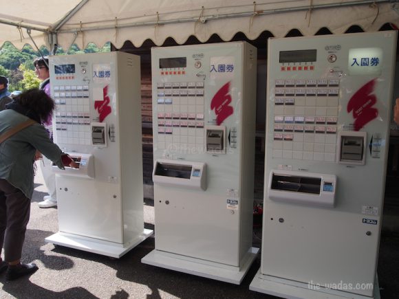 Wisteria Flower Festival, Fuji Park: ticket machine