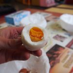 A boiled egg from Umi Jigoku.